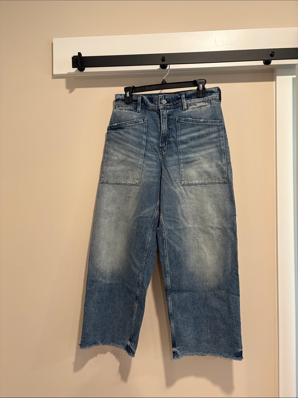 Lucky Wide Leg High Rise Barrell Denim Jeans - Faded Blue - Picture 1 of 8